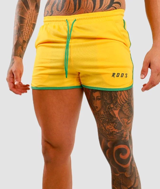 Comfortable Stretch Shorts for Men-Retro Shorts - Gold & Green