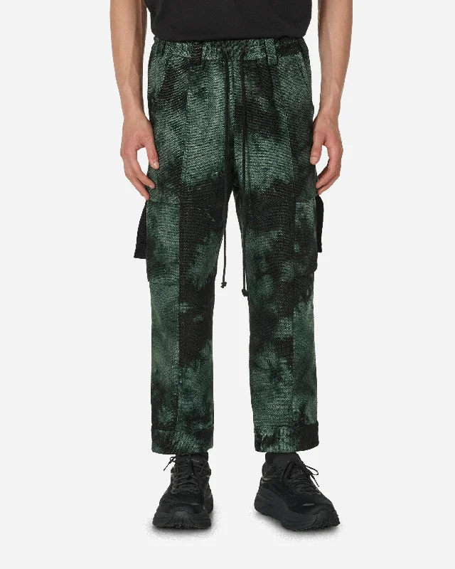 Custom Pants for Pilates-Rounded Velvet Tabbed Cargo Pants Green