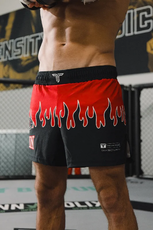 Shorts for Custom Branding-Fire FC Fight Shorts (5"&7“ Inseam) - Fire