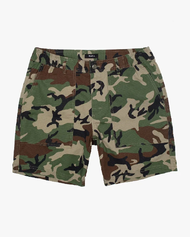 High-Quality Sports Shorts for Men-All Time Surplus 17" Shorts - Woodland Camo