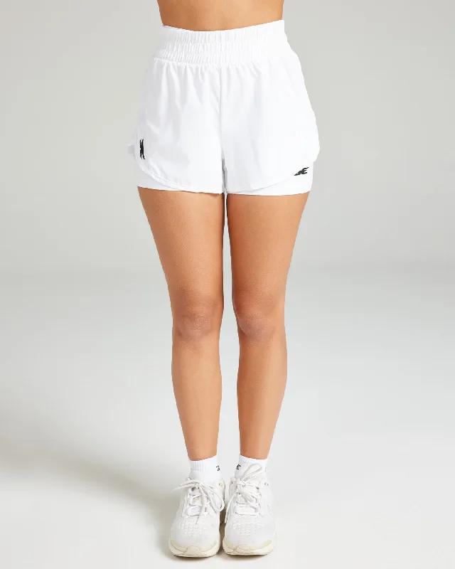 Sports Shorts with Adjustable Waistband-Peak Shorts - White