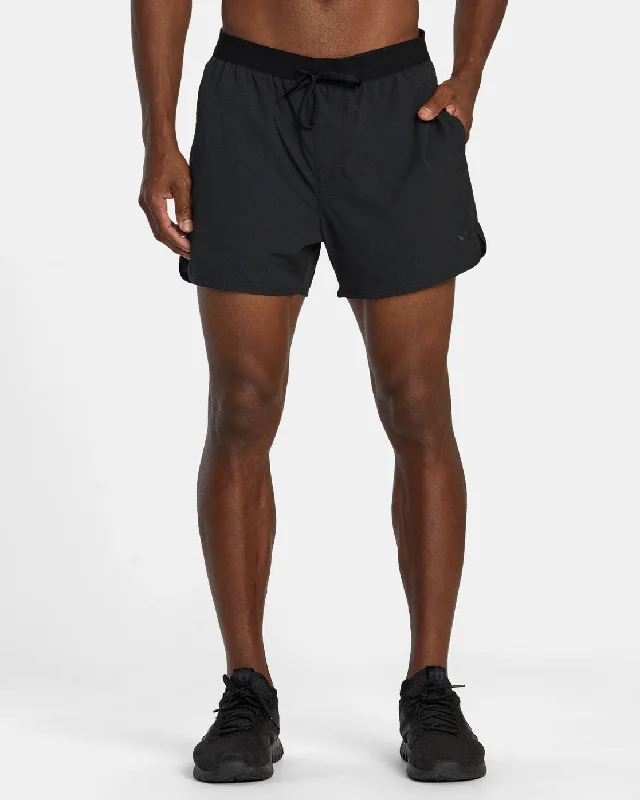 Comfortable Shorts for Traveling-RVCA Runner 14" Elastic Waist Shorts - Black