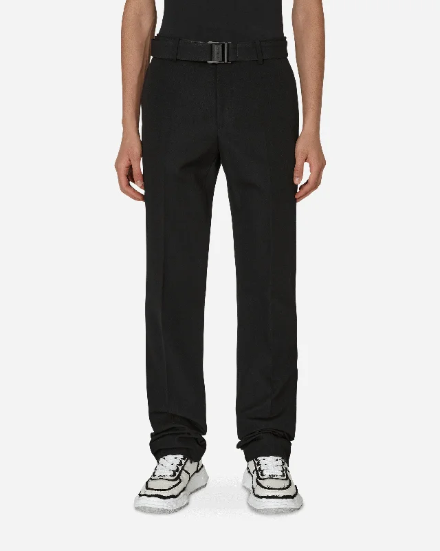 Custom Pants for Soccer-Buckle Dry Wool Slim Pants Black