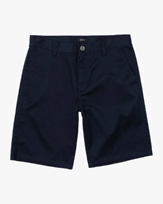 Compression Shorts for Athletes-Boys Weekday Stretch 18" Shorts - Navy Marine