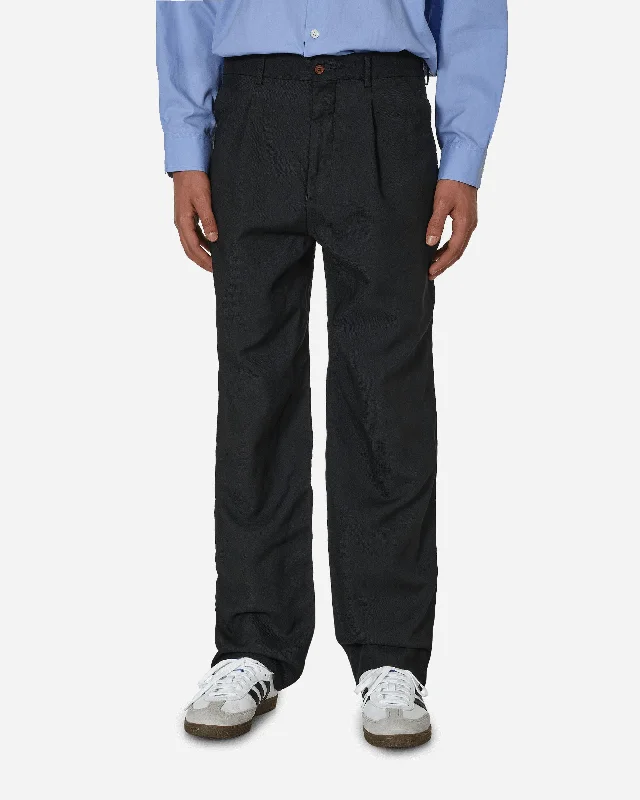 Custom Pants with Extra Storage Pockets-Double Front Trousers Black