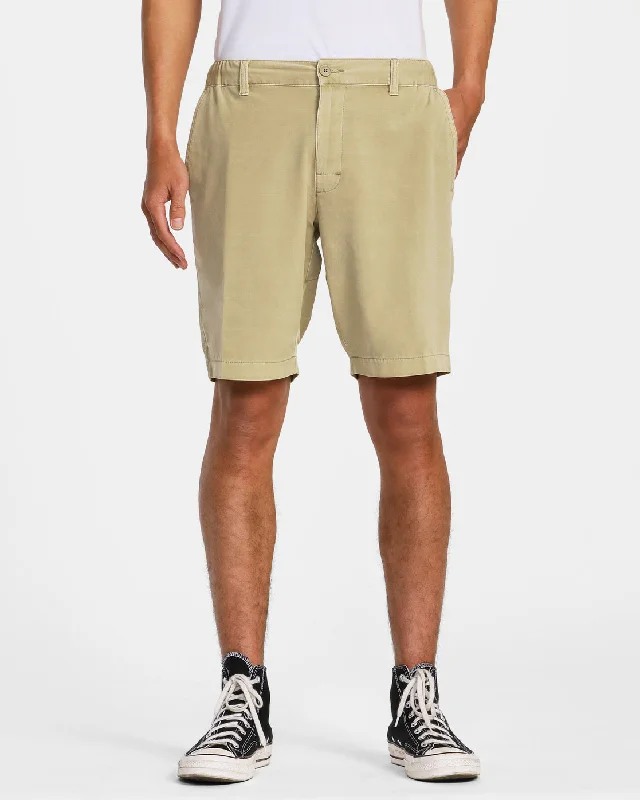 High-Performance Shorts for Athletes-All Time Coastal Rinsed Hybrid 19" Shorts - Khaki