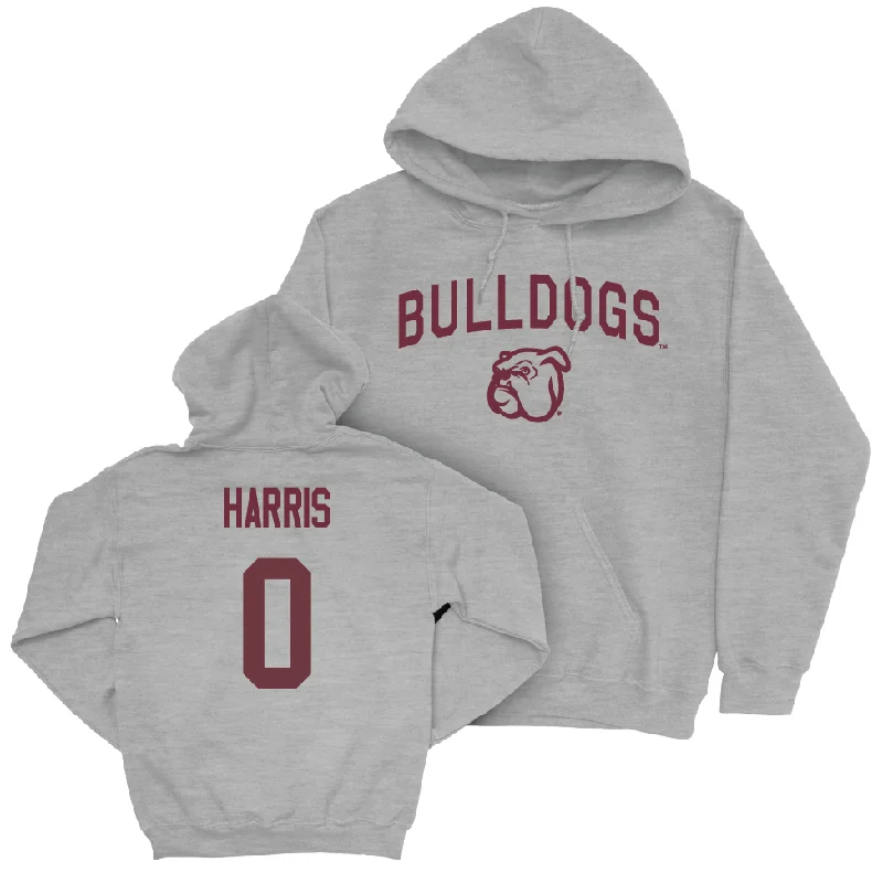 Custom Hoodies for Urban Fashion-Sport Grey Men's Basketball Bulldogs Hoodie  - Claudell Harris