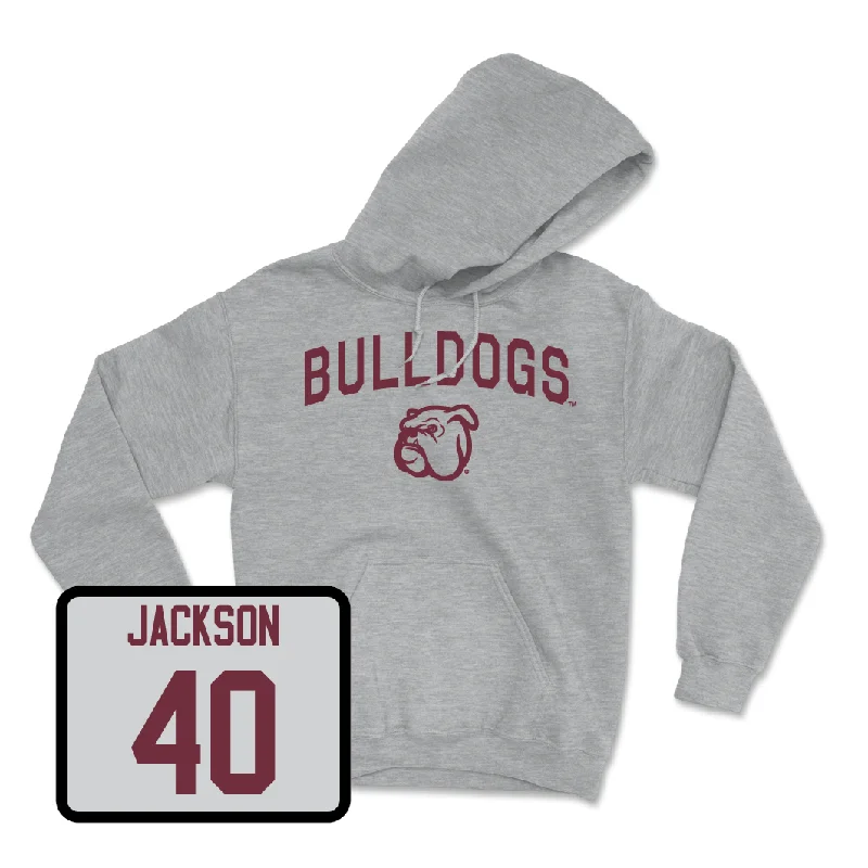 Custom Hoodies for Volunteer Events-Sport Grey Men's Basketball Bulldogs Hoodie  - Trey Jackson