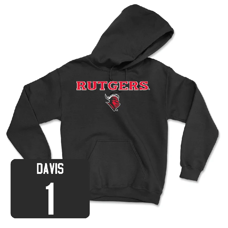 Custom Hoodies for Outdoor Enthusiasts-Men's Basketball Black Rutgers Hoodie - JaMichael Davis