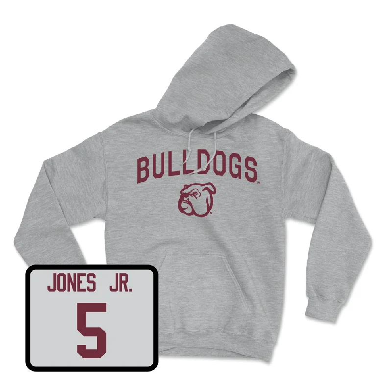 Custom Hoodies for Merchandising-Sport Grey Men's Basketball Bulldogs Hoodie - Shawn Jones Jr.