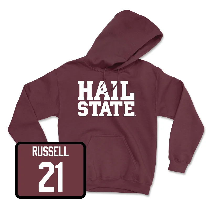 Custom Hoodies with Fan Designs-Maroon Men's Basketball Hail Hoodie  - MJ Russell