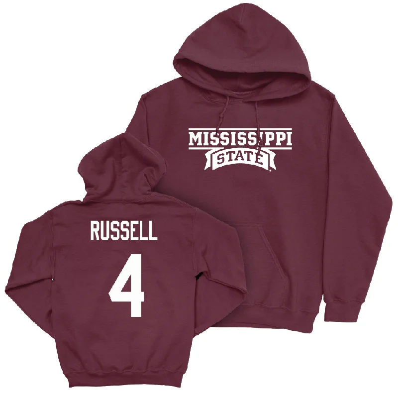 Custom Hoodies with Funny Quotes-Maroon Women's Basketball Team Hoodie - Eniya Russell