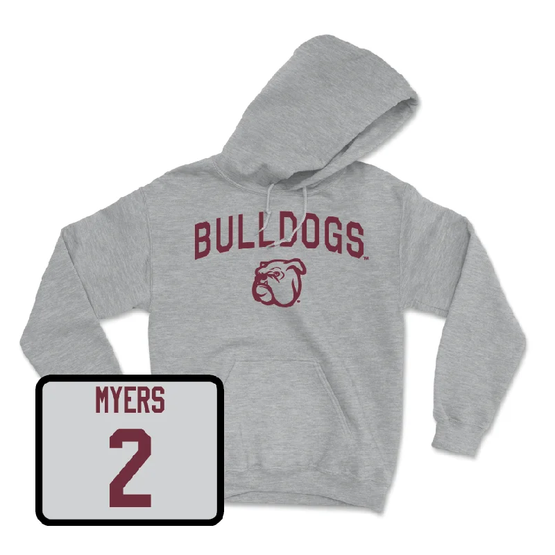 Custom Hoodies for Men-Sport Grey Men's Basketball Bulldogs Hoodie - Adrian Myers