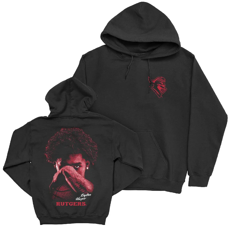 Custom Hoodies with Graphic Art-EXCLUSIVE RELEASE: Dylan Harper Portrait Black Hoodie