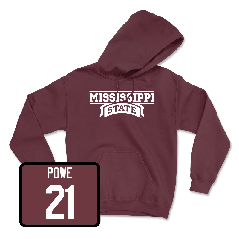 Custom Hoodies with Personalized Pockets-Maroon Women's Basketball Team Hoodie - Debreasha Powe