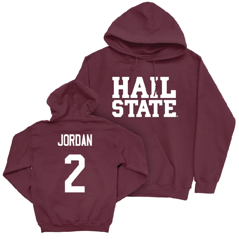 Custom Hoodies for Winter Fashion-Maroon Women's Basketball Hail Hoodie - Jerkaila Jordan