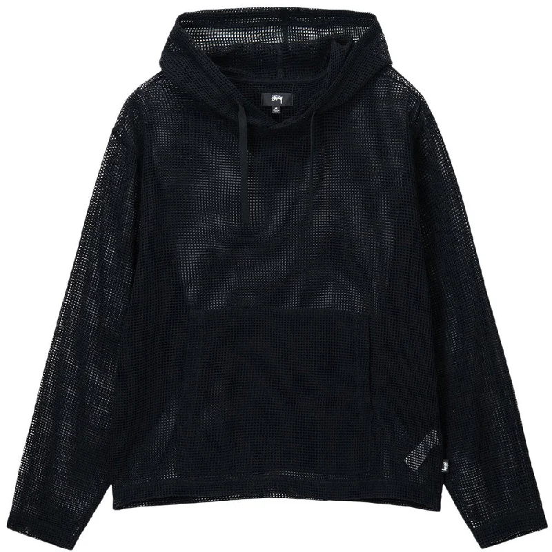 Custom Hoodies for Team Apparel-STÜSSY COTTON MESH HOOD // BLACK