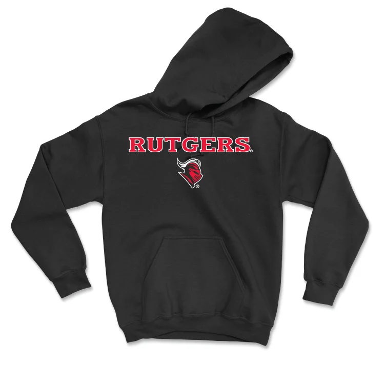 Custom Hoodies with Waterproof Features-Women's Basketball Black Rutgers Hoodie - Antonia Bates