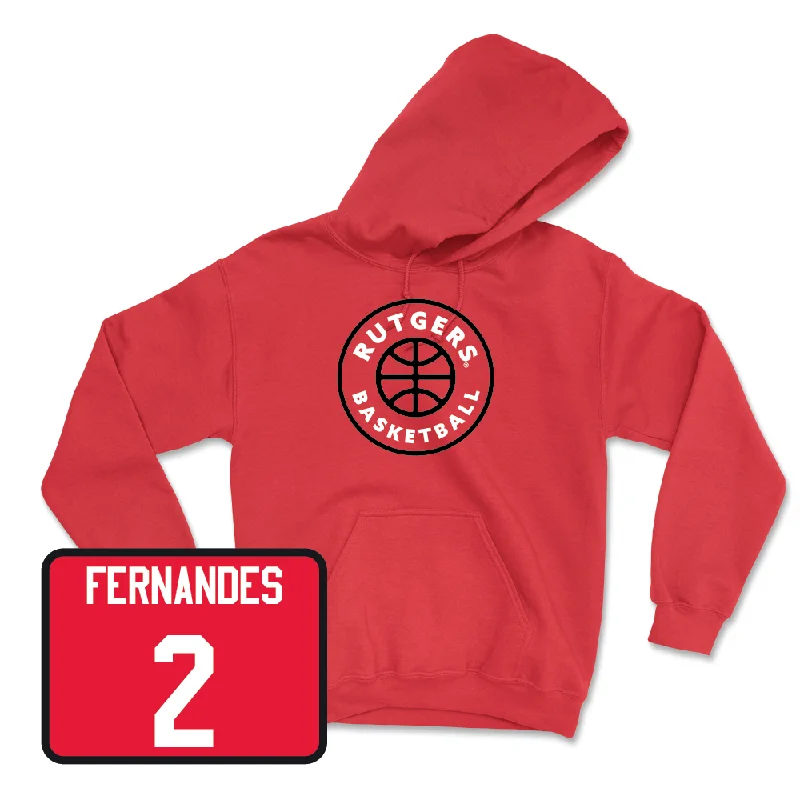 Custom Hoodies for School Gear-Red Men's Basketball Hardwood Hoodie - Noah Fernandes