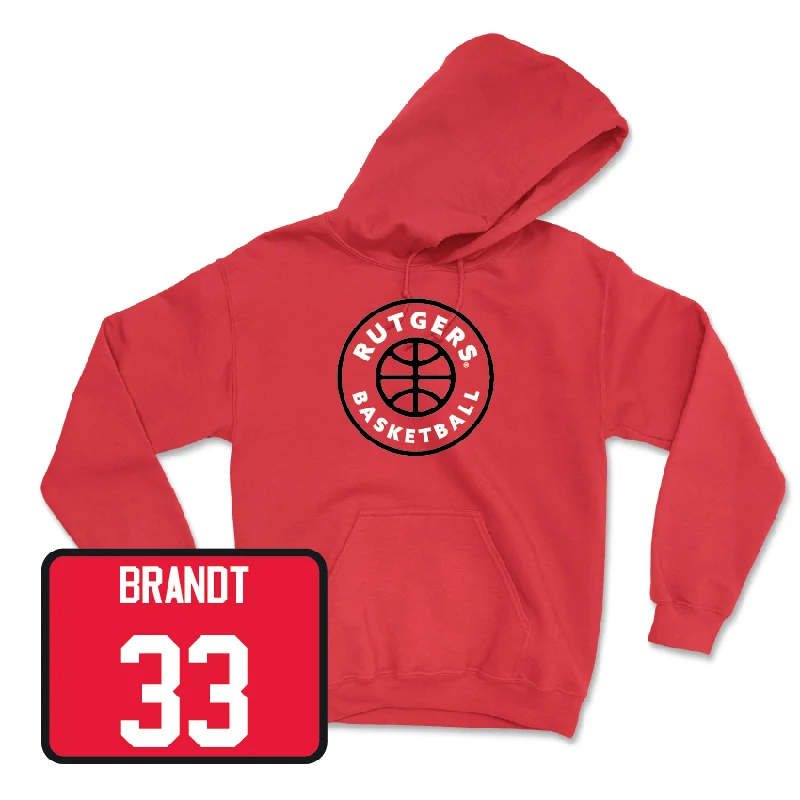 Custom Hoodies for Cold Morning Runs-Red Women's Basketball Hardwood Hoodie - Kennedy Brandt