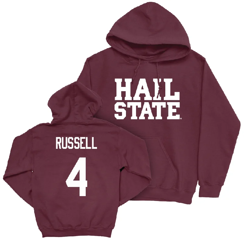 Custom Hoodies with Your Design-Maroon Women's Basketball Hail Hoodie - Eniya Russell