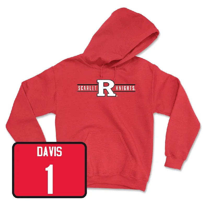 Custom Hoodies with Organic Cotton-Red Men's Basketball Scarlet Knights Hoodie - JaMichael Davis