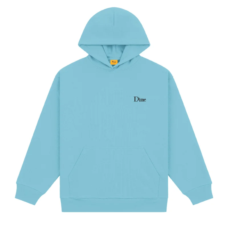 Custom Hoodies for Yoga-DIME MTL CLASSIC SMALL LOGO HOODIE OCEAN BLUE