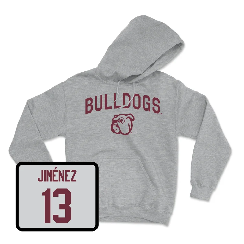 Custom Hoodies with Adjustable Waistbands-Sport Grey Women's Basketball Bulldogs Hoodie - Rocío Jiménez