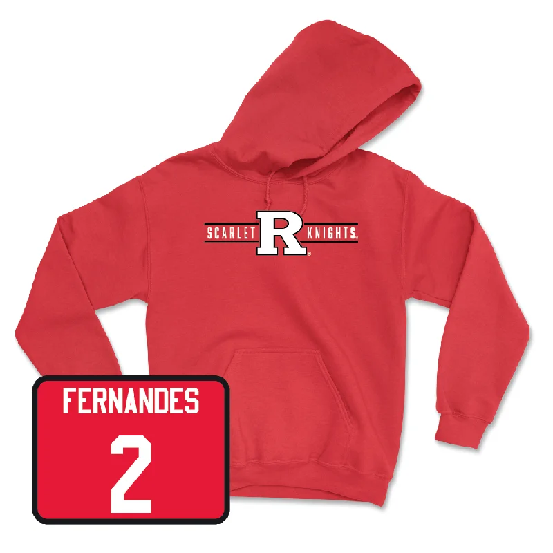 Custom Hoodies with Lightweight Fabric-Red Men's Basketball Scarlet Knights Hoodie - Noah Fernandes