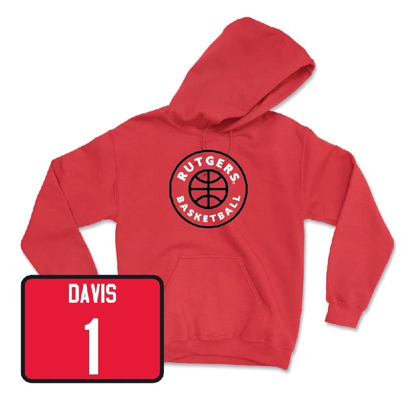 Custom Hoodies for Event Memorabilia-Red Men's Basketball Hardwood Hoodie - JaMichael Davis