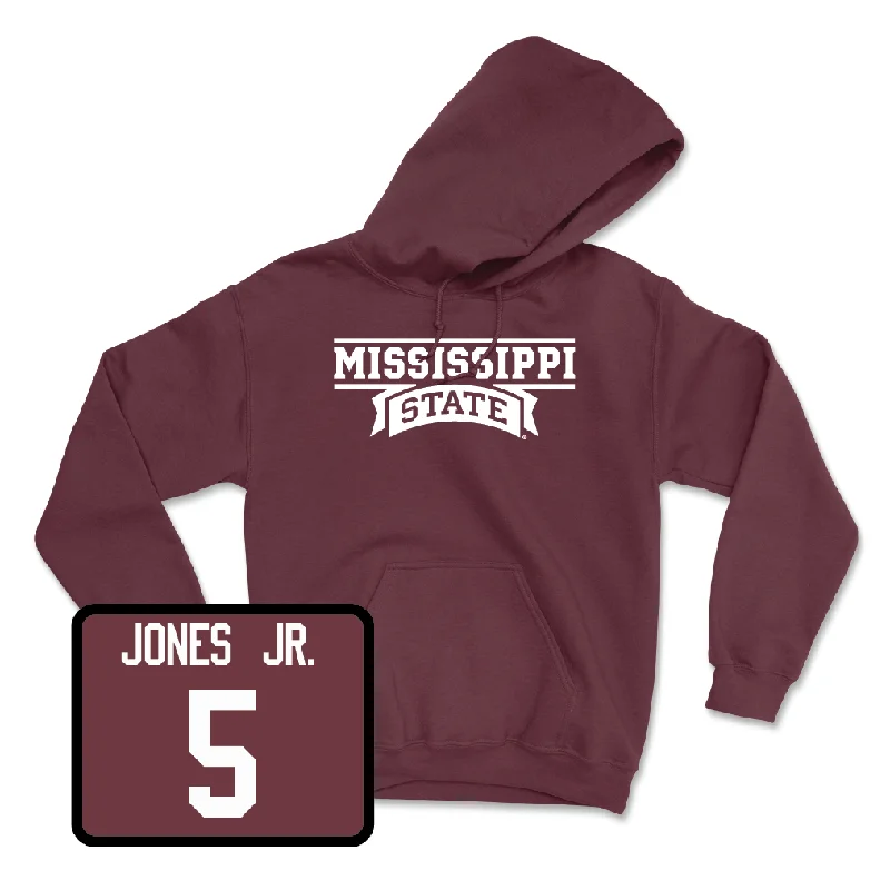 Custom Hoodies with Exclusive Designs-Maroon Men's Basketball Team Hoodie - Shawn Jones Jr.