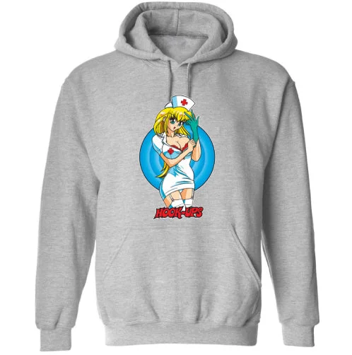 Custom Hoodies for Events-Hook-Ups Nurse Daisy Hoodie - Grey Heather