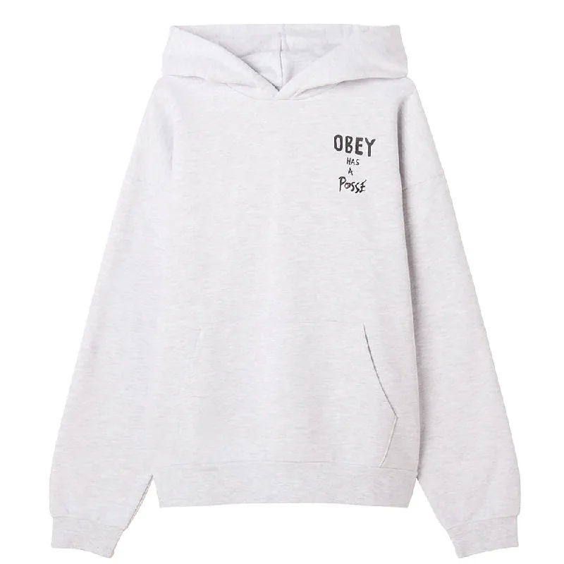 Custom Hoodies for Cozy Comfort-OBEY POSSE EXTRA HEAVY HOOD // ASH GREY