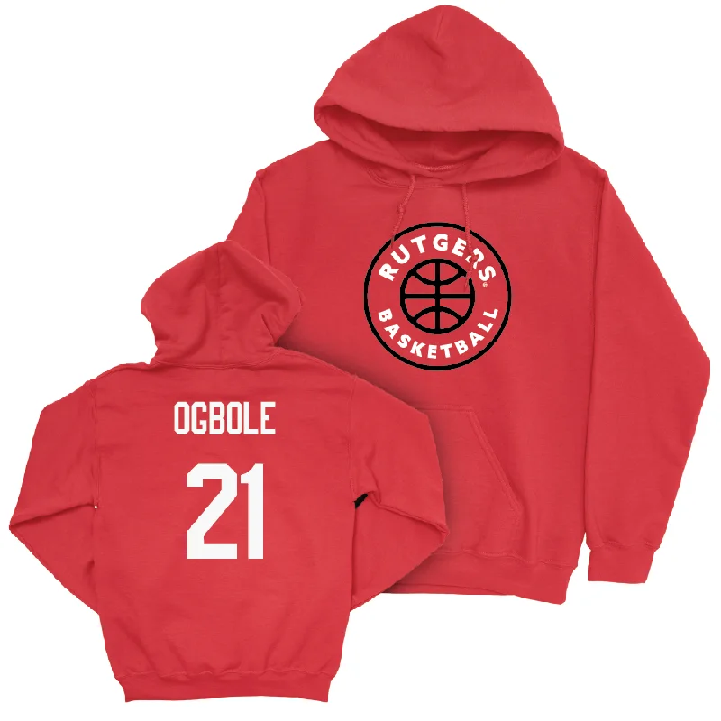 Custom Hoodies for Cool Weather Activities-Red Men's Basketball Hardwood Hoodie - Emmanuel Ogbole