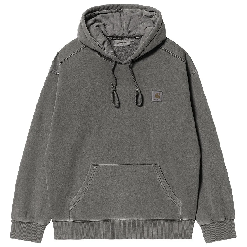 Custom Hoodies with Front Pockets-CARHARTT WIP HOODED VISTA SWEAT // GRAPHITE (GARMENT DYED)