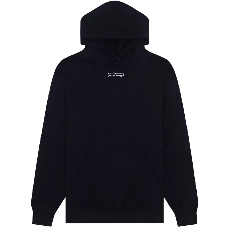 Custom Hoodies for Running-FUCKING AWESOME OUTLINE DRIP LITTLE LOGO HOOD // BLACK