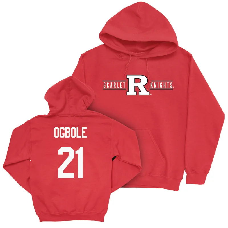 Custom Hoodies for Green Fashion-Red Men's Basketball Scarlet Knights Hoodie - Emmanuel Ogbole