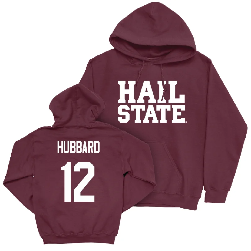 Custom Hoodies for School Uniforms-Maroon Men's Basketball Hail Hoodie - Josh Hubbard