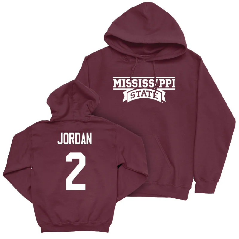 Custom Hoodies for Nature Lovers-Maroon Women's Basketball Team Hoodie - Jerkaila Jordan