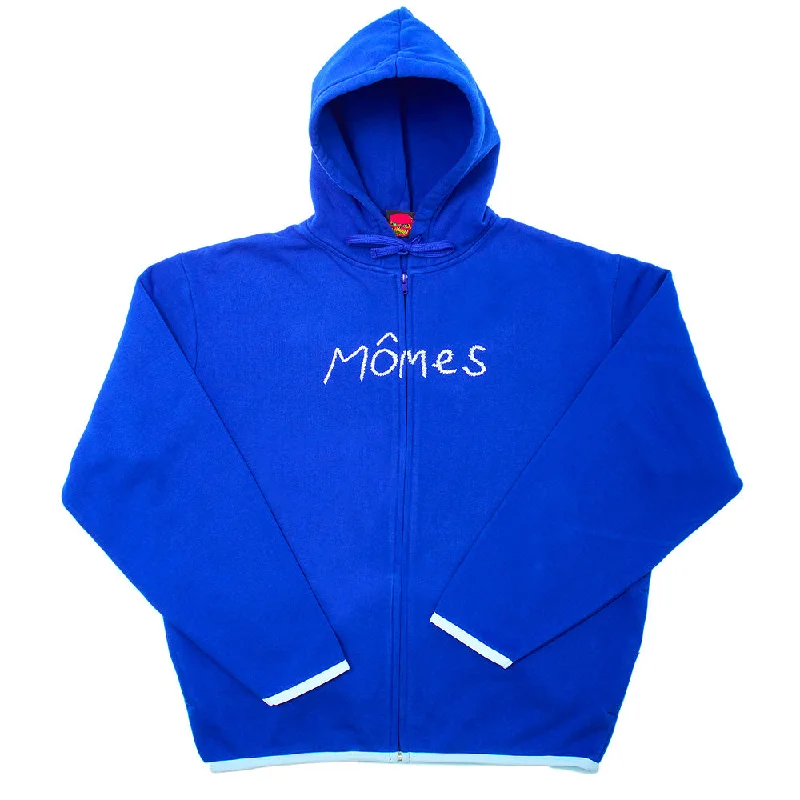 Custom Hoodies for Uniforms-MÔMES ZIP POCKET HOODIE // BLUE