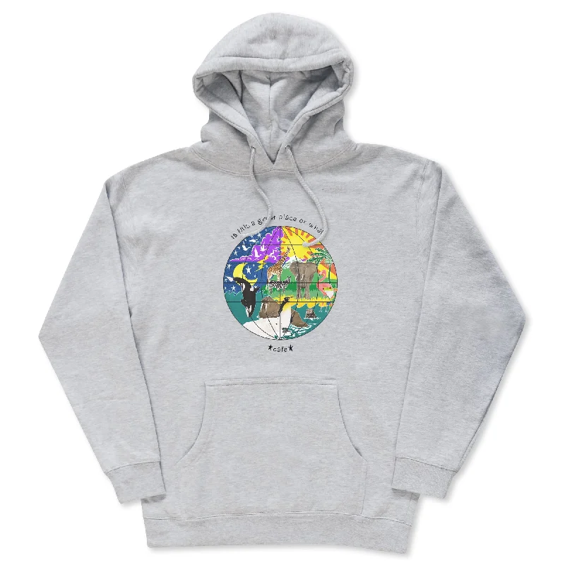 Personalized Hoodies for Birthdays-Skateboard Cafe Great Place Hoodie - Heather Grey