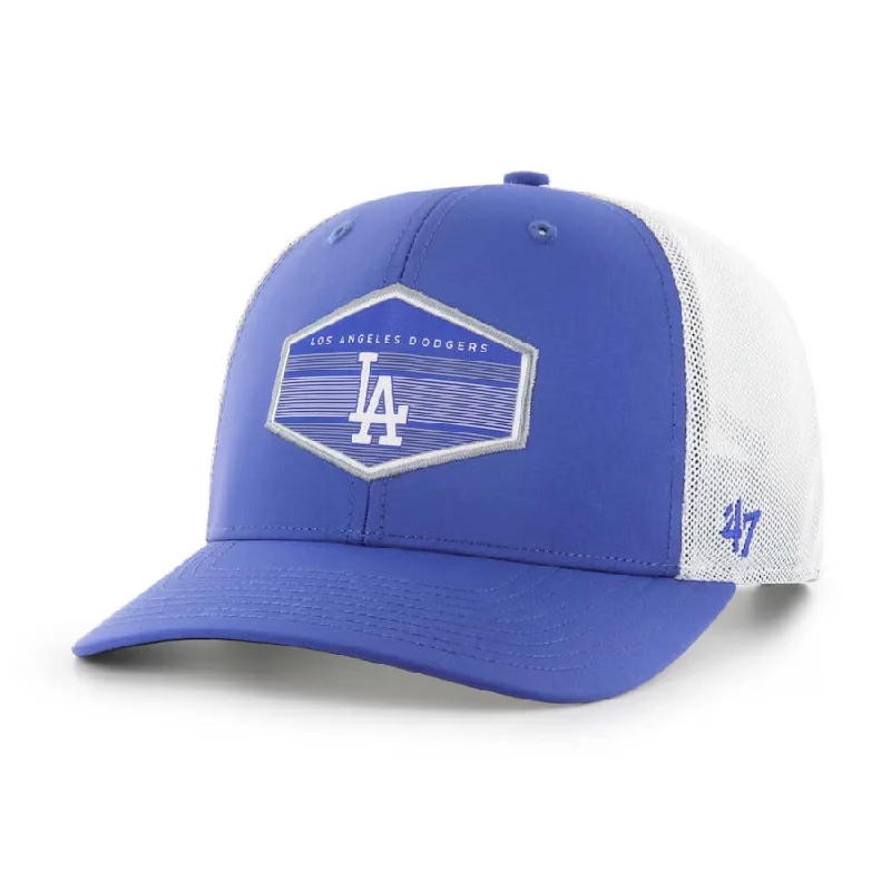 Custom Hats for Camping-'47 Brand Los Angeles Dodgers Burgess Trucker Adjustable Snapback Hat