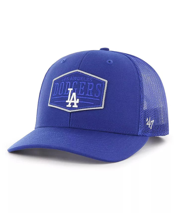 Custom Hats for Casual Wear-'47 Brand Los Angeles Dodgers Squad Trucker Adjustable Snapback Hat