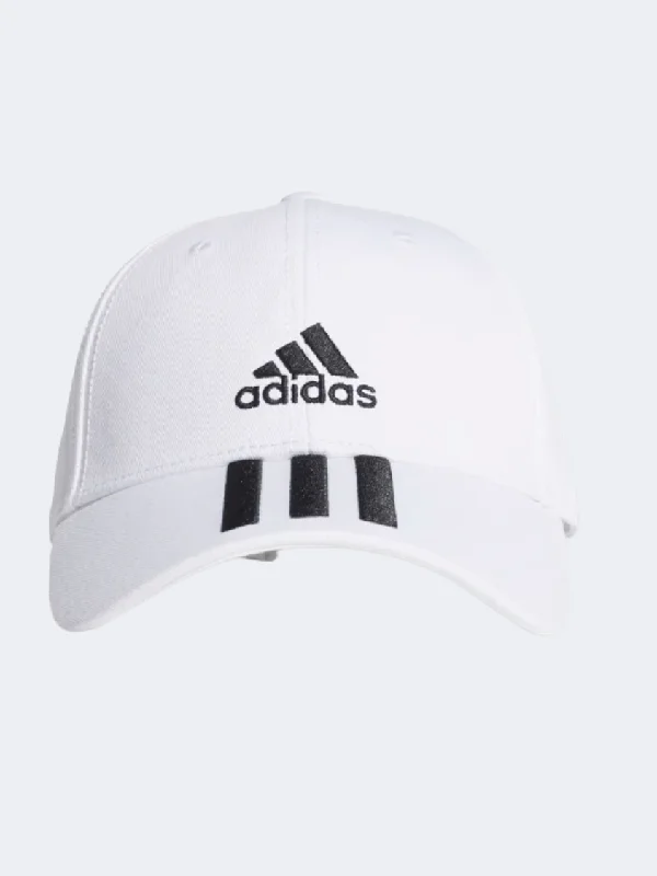 Custom Hats for Universities-Adidas Baseball 3-Stripes Twill Unisex Sportswear Cap White/Black