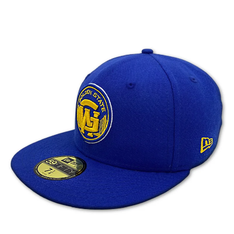 Personalized Hats for Birthdays-GOLDEN STATE WARRIORS COMBO LOGOS 59FIFTY HAT-ROYAL