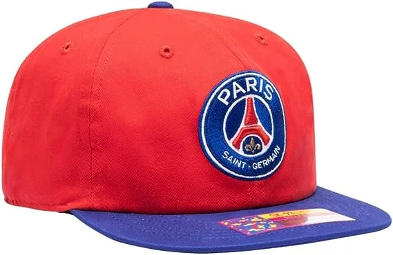 Custom Hats for Summer Camping-Fan Ink Paris Saint-Germain Swingman Flat Peak Snapback Hat