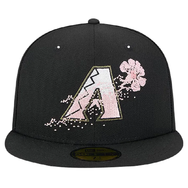 Custom Hats for Cold Weather-New Era Arizona Diamondbacks Dotted Floral 59FIFTY Fitted Hat