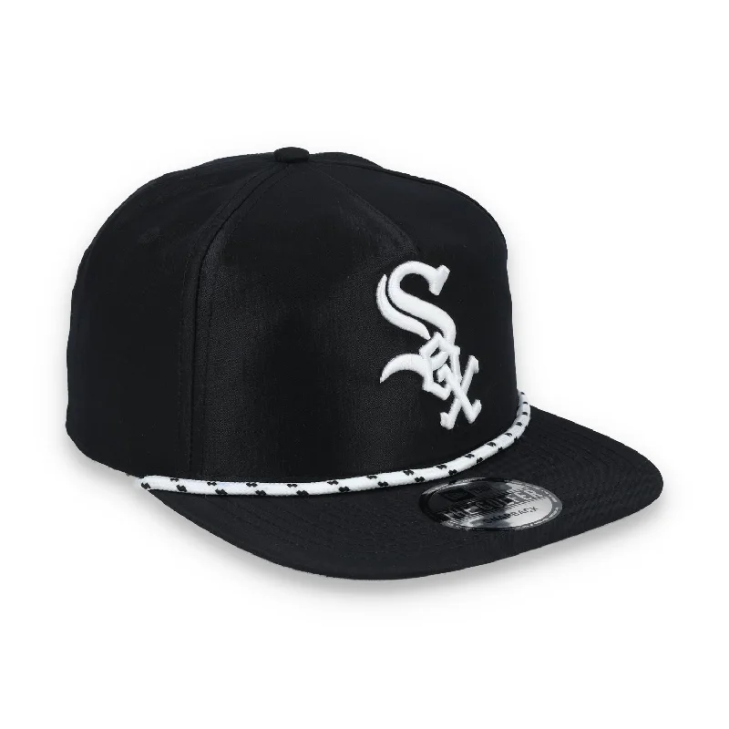 Personalized Hats for Gifts-New Era Chicago White Sox Golfer Team Rope Snapback Hat - Black