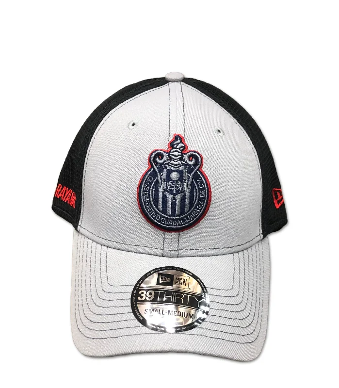 Custom Hats for Business Promotions-NEW ERA CHIVAS 39THIRTY FLEX FIT HAT-GREY/NAVY