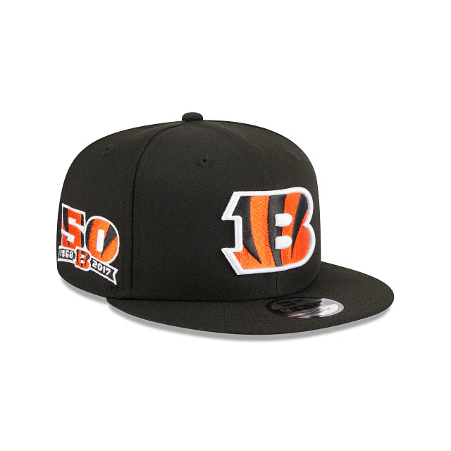 Custom Hats for Military and Tactical Use-New Era Cincinnati Bengals Evergreen Side Patch 9FIFTY Snapback Hat - Black